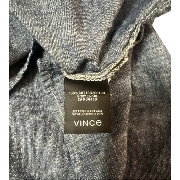 Vince Patch Pocket‎ Shirt Mandarin Collar Size XS V1 - Picture 4 of 4